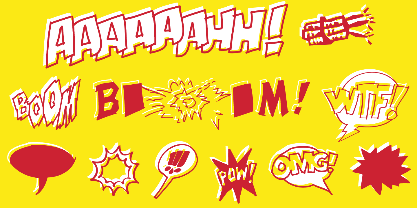 Beispiel einer Boom Pang Pow comic DEMO-Schriftart